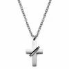 Lucleon Silver-Tone Stainless Steel With Cross & Ring Cable Chain Necklace 2 Lucleon Silver-Tone Stainless Steel With Cross & Ring Cable Chain Necklace -MEN NECKLACES shop afcvujl h