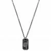 Lucleon Black Stainless Steel Believe Dog Tag Cable Chain Necklace -MEN NECKLACES shop afujgh