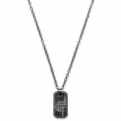 Lucleon Black Stainless Steel Believe Dog Tag Cable Chain Necklace