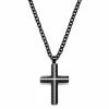 Lucleon Black Stainless Steel With Black & White Cross Cable Chain Necklace 2 Lucleon Black Stainless Steel With Black & White Cross Cable Chain Necklace -MEN NECKLACES shop afvtgljygk