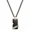Lucleon Black & Silver-Tone Stainless Steel Dog Tag Cable Chain Necklace -MEN NECKLACES shop aggujyuh