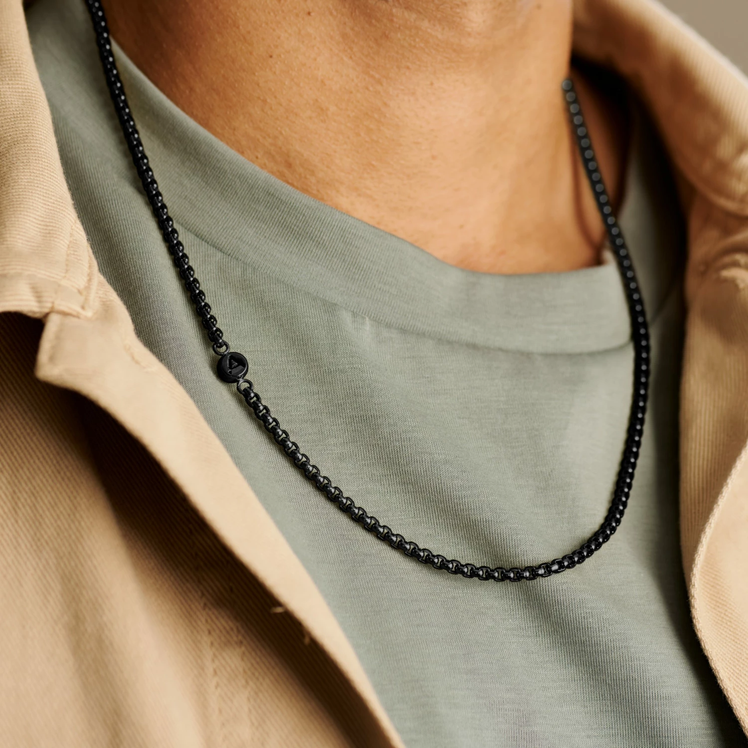 Arkai Rico | Black Stainless Steel Box Chain Necklace 4 Arkai Rico | Black Stainless Steel Box Chain Necklace - Image 2