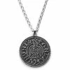 Lucleon Silver-Tone Stainless Steel Viking Coin Cable Chain Necklace -MEN NECKLACES shop asger