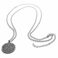 Lucleon Silver-Tone Stainless Steel Viking Coin Cable Chain Necklace -MEN NECKLACES shop asger 4