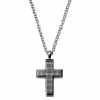 Lucleon Silver-Tone Cross Necklace with Geometric Pattern -MEN NECKLACES shop avgjkv h