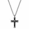 Lucleon Silver-Tone Stainless Steel With Smooth Black Cross Cable Chain Necklace 1 Lucleon Silver-Tone Stainless Steel With Smooth Black Cross Cable Chain Necklace -MEN NECKLACES shop avkgj h
