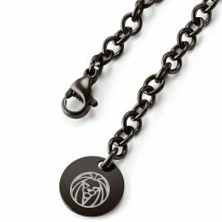 Lucleon Black & Silver-Tone Stainless Steel Dog Tag Cable Chain Necklace -MEN NECKLACES shop bcharm2