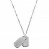 Lucleon Silver-Tone Stainless Steel Dog Tag with Barcode Cable Chain Necklace -MEN NECKLACES shop bdhdh