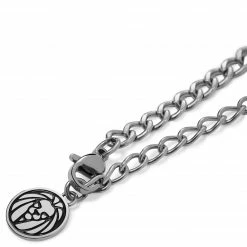 Lucleon Icarus | Silver-Tone Stainless Steel Cross & Dog Tag Curb Chain Necklace -MEN NECKLACES shop bgkvhjb