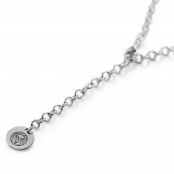 Lucleon Zirconia-Studded Silver-Tone ID Pendant Necklace -MEN NECKLACES shop blabla11 1