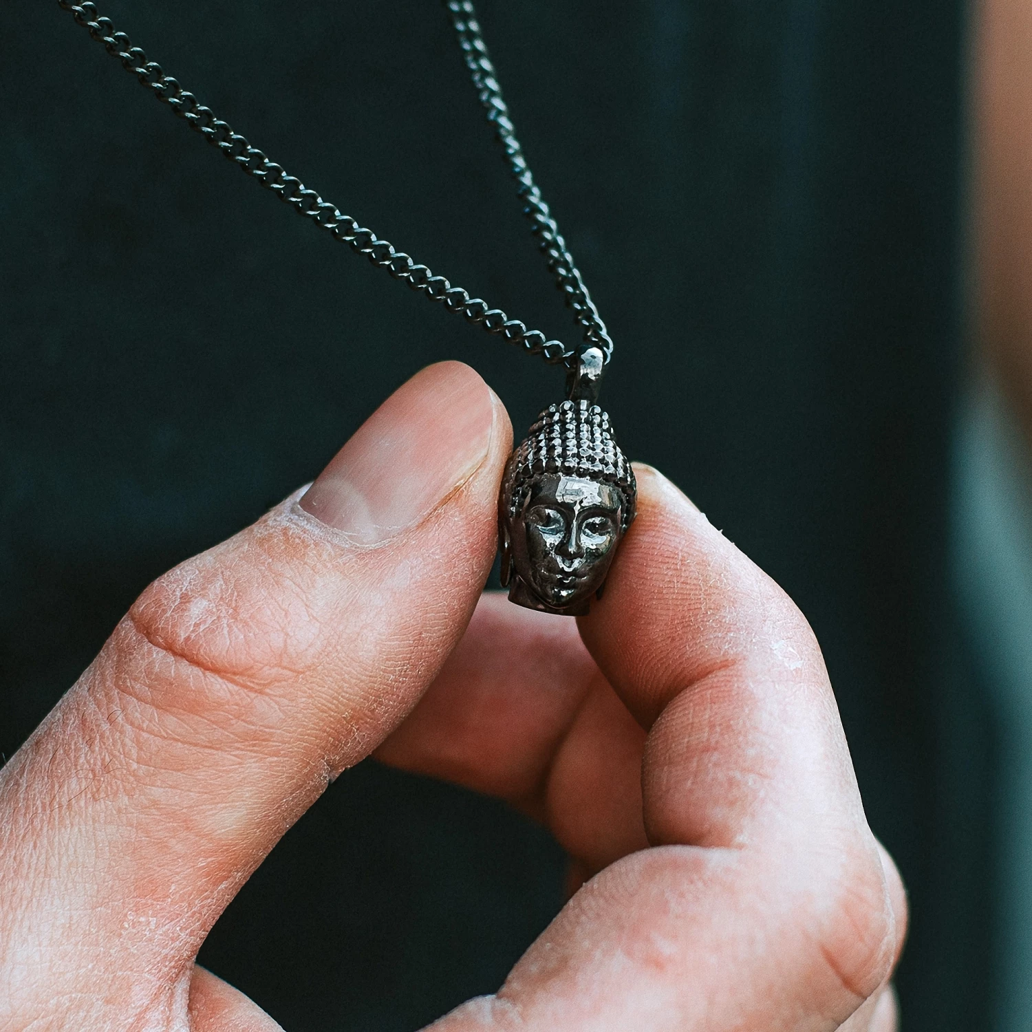 Lucleon Iconic | Black Stainless Steel Buddha Curb Chain Necklace 7 Lucleon Iconic | Black Stainless Steel Buddha Curb Chain Necklace - Image 5