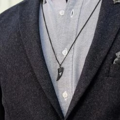 Lucleon Iconic | Black Stainless Steel Wolf Tooth Chain Necklace -MEN NECKLACES shop black necklace