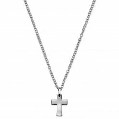 Lucleon Silver-Tone Stainless Steel Unique Curvy Cross Cable Chain Necklace 10 Lucleon Silver-Tone Stainless Steel Unique Curvy Cross Cable Chain Necklace -MEN NECKLACES shop bvuylvjh