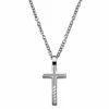 Lucleon Silver-Tone Stainless Steel Inlined Cross Cable Chain Necklace 1 Lucleon Silver-Tone Stainless Steel Inlined Cross Cable Chain Necklace -MEN NECKLACES shop crosssteel1