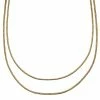 Arkai Rico | 3 mm Gold-Tone Double Layered Curb Chain Necklace -MEN NECKLACES shop fbjhk