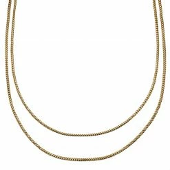 Arkai Rico | 3 mm Gold-Tone Double Layered Curb Chain Necklace