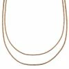 Arkai Rico | 3 mm Rose Gold-Tone Stainless Steel Double Layered Curb Chain Necklace -MEN NECKLACES shop fghkbhkn