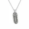 Fort Tempus Silver-Tone Stainless Steel Feather Cable Chain Necklace -MEN NECKLACES shop fjer stalhalskade 1