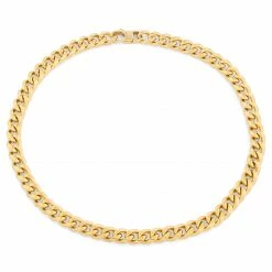 Lucleon 10 mm Gold-Tone Cuban Chain Necklace -MEN NECKLACES shop g ne 10mm 1 4