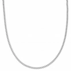 Lucleon 6 mm Silver-Tone Stainless Steel Curb Chain Necklace