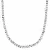 Lucleon 4 mm Silver-Tone Stainless Steel Cuban Chain Necklace -MEN NECKLACES shop g ne 8mm 1 9 1