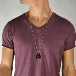 Fort Tempus Silver-Tone Stainless Steel Headphone Cable Chain Necklace -MEN NECKLACES shop hovedtelefon sta lhalsk de