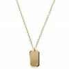 Lucleon Gold-Tone & Zirconia-Studded ID Dog Tag Cable Chain Necklace 2 Lucleon Gold-Tone & Zirconia-Studded ID Dog Tag Cable Chain Necklace -MEN NECKLACES shop ifuhiafhu
