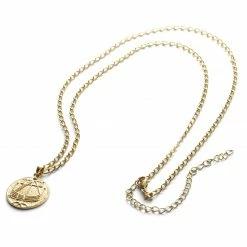 Lucleon Gold-Tone Viking Ship Coin Cable Chain Necklace -MEN NECKLACES shop igor 4