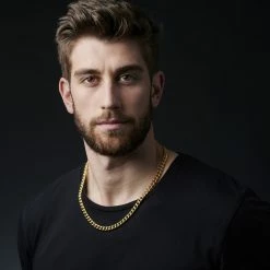 Lucleon 8 mm Gold-Tone Cuban Chain Necklace -MEN NECKLACES shop jwm megashoot 1 15160 1