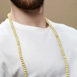 Collin Rowe Yellow Wooden Pearl Beaded Necklace -MEN NECKLACES shop jwm megashoot n 2 69 46491