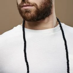 Collin Rowe Black Wooden Pearl Beaded Necklace -MEN NECKLACES shop jwm megashoot n 2 71 4648 1