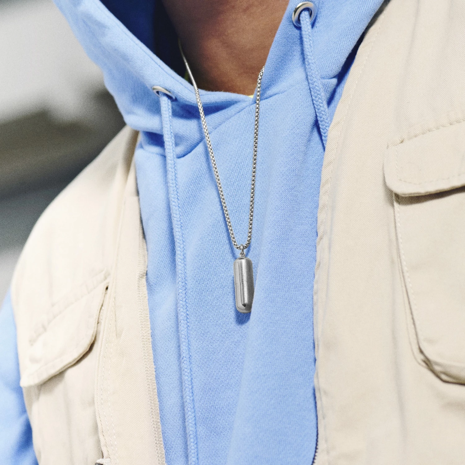 Otsu Egan | Silver-Tone Stainless Steel Pill Box Chain Necklace 4 Otsu Egan | Silver-Tone Stainless Steel Pill Box Chain Necklace - Image 2