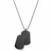 Lucleon Black Stainless Steel With Double Dog Tag Ball Chain Necklace -MEN NECKLACES shop kgjbkbnk 1