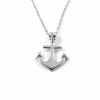 Fort Tempus Silver-Tone Stainless Steel Skull & Anchor Cable Chain Necklace -MEN NECKLACES shop kranie anker stalhalskade 1