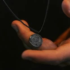 Lucleon Iconic | Black Stainless Steel Hindu Curb Chain Necklace -MEN NECKLACES shop modelpic 15357 1