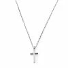 Lucleon Silver-Tone Stainless Steel Classic Cross Cable Chain Necklace -MEN NECKLACES shop ne20