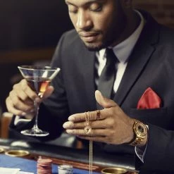 Seizmont Ace | Gold-tone 7 Poker Chip Pendant Necklace -MEN NECKLACES shop rel ace drop27 id killian 1x1 2 25454