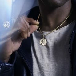 Lucleon Sanctus | Gold-Tone Virgin Mary Wheat Chain Necklace 9 Lucleon Sanctus | Gold-Tone Virgin Mary Wheat Chain Necklace -MEN NECKLACES shop rel coin 1x1 25162 3