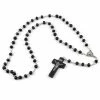 Collin Rowe Black Wooden Beaded Rosary Necklace -MEN NECKLACES shop rosenkrans2