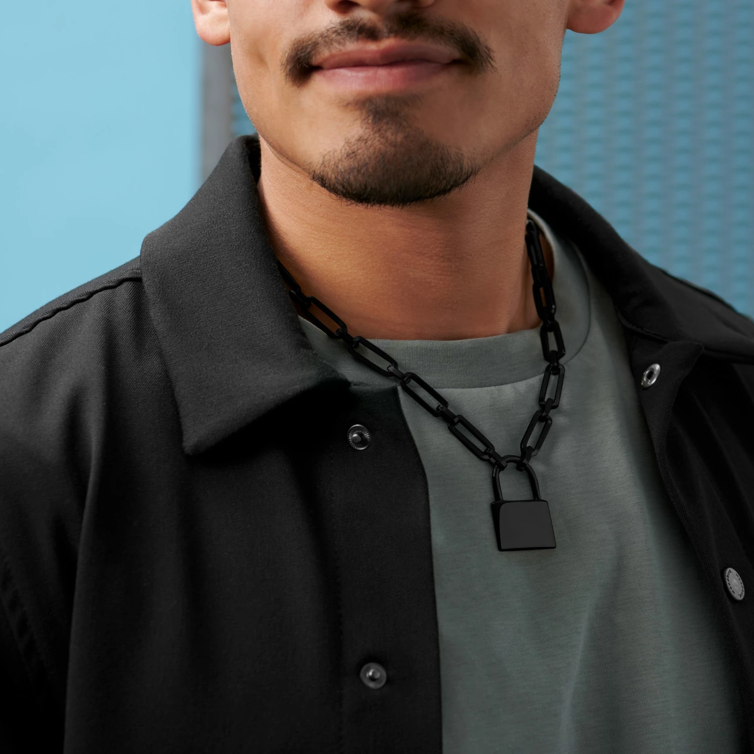 Lucleon Amager | 8 mm Gunmetal Stainless Steel Lock Cable Chain Necklace 6 Lucleon Amager | 8 mm Gunmetal Stainless Steel Lock Cable Chain Necklace - Image 4