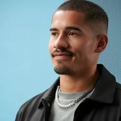 Lucleon Amager | 7 mm Gunmetal Stainless Steel & White Pearl Curb Chain Necklace -MEN NECKLACES shop rst acpa collectionpage black 23056 bjarkejohansen 2