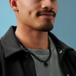 Lucleon Amager | 5 mm Black Stainless Steel Smiley Curb & Cable Chain Necklace 11 Lucleon Amager | 5 mm Black Stainless Steel Smiley Curb & Cable Chain Necklace -MEN NECKLACES shop rst acpa collectionpage black 23061 bjarkejohansen 3