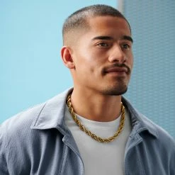 Lucleon Amager | 10 mm Gold-Tone Rope Chain Necklace -MEN NECKLACES shop rst acpa collectionpage gold 23065 bjarkejohansen 2