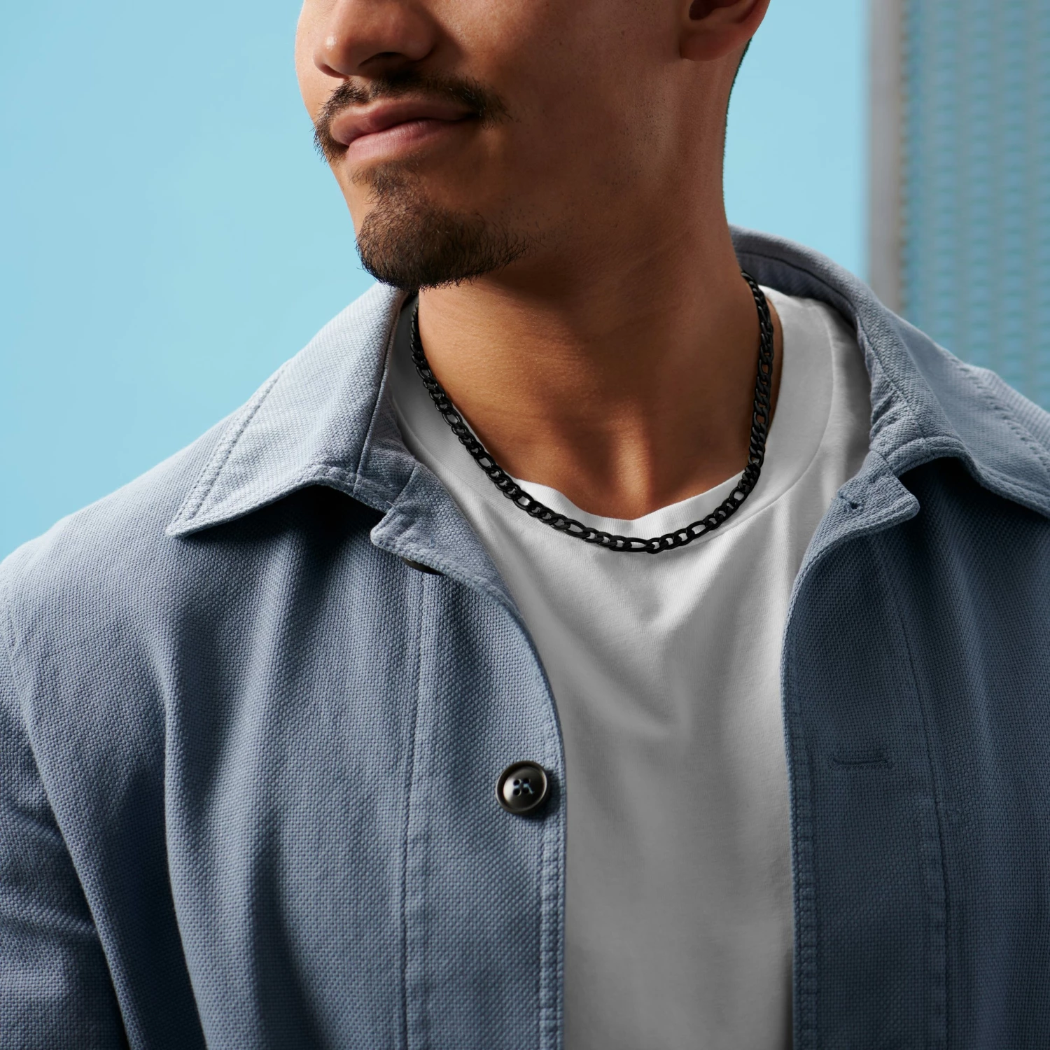 Lucleon Amager | 6 mm Gunmetal Stainless Steel Figaro Chain Necklace 6 Lucleon Amager | 6 mm Gunmetal Stainless Steel Figaro Chain Necklace - Image 4