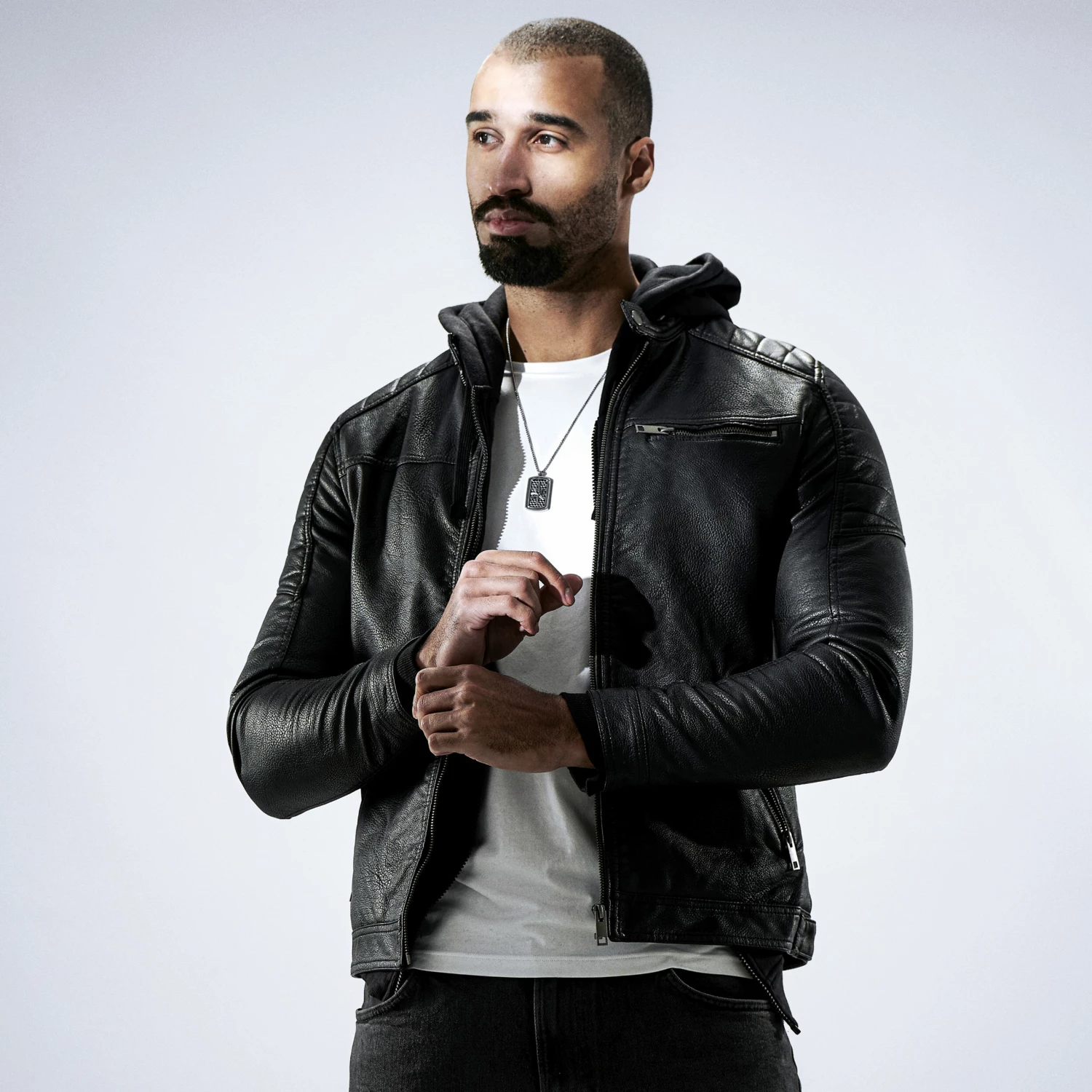 Lucleon Icarus | Silver-Tone Stainless Steel Star Spinning Inner Dog Tag Box Chain Necklace - Image 4