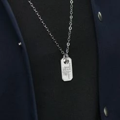 Lucleon Silver-Tone Stainless Steel Believe Dog Tag Cable Chain Necklace -MEN NECKLACES shop rst megashoot n 10 8540