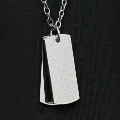 Lucleon Silver-Tone Stainless Steel Motivational Dog Tag Cable Chain Necklace 13 Lucleon Silver-Tone Stainless Steel Motivational Dog Tag Cable Chain Necklace -MEN NECKLACES shop rst megashoot n 14 8517best