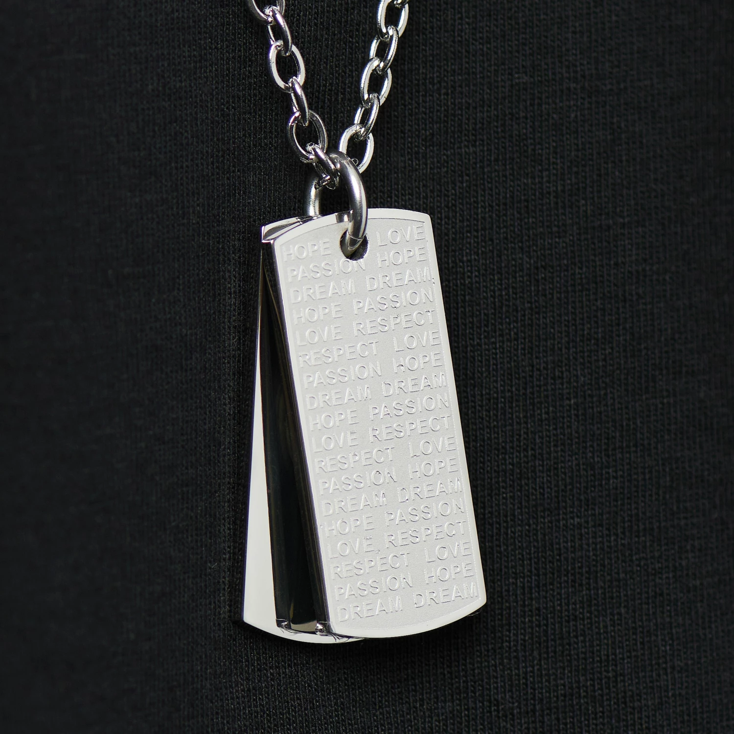 Lucleon Silver-Tone Stainless Steel Motivational Dog Tag Cable Chain Necklace 8 Lucleon Silver-Tone Stainless Steel Motivational Dog Tag Cable Chain Necklace - Image 6