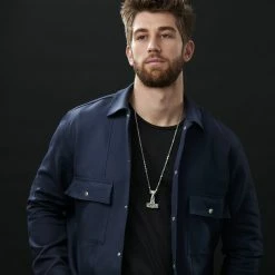 Fort Tempus Silver-Tone Stainless Steel Thor's Hammer Cable Chain Necklace -MEN NECKLACES shop rst megashoot n 17 4685