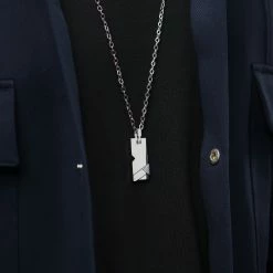 Lucleon Silver-Tone Stainless Steel Dog Tag Cable Chain Necklace -MEN NECKLACES shop rst megashoot n 2 10187